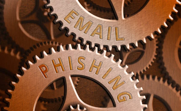 Email Phishing 을 보여 주는 텍스트 사인. 악성 코드를 배포하는 웹 사이트에 연결 될 수있습니다.. — 스톡 사진