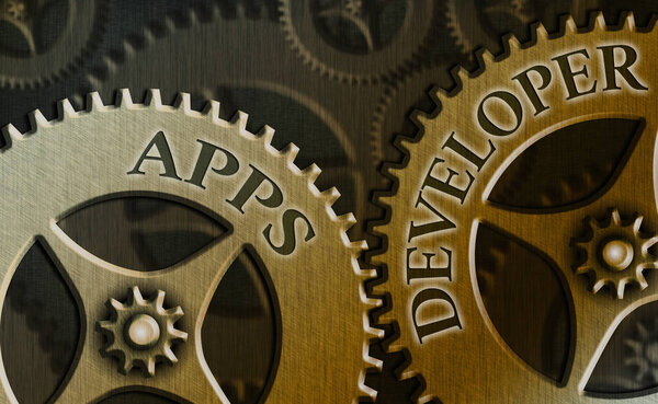 Conceptual hand writing showing Apps Developer. Business photo text Graphic artist Software Programmer and Analyst Experts.