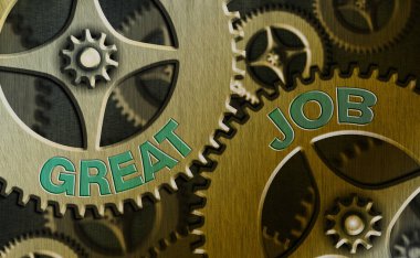 Harika İş 'i gösteren bir not yazıyorum. İş fotoğrafçılığı, birini çok iyi yaptığı bir şey için övmek için kullanılır..