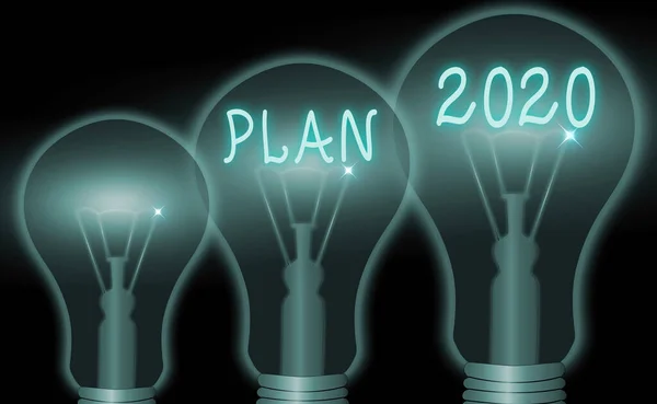 Texte montrant le Plan 2020. Photo conceptuelle proposition détaillée faire quelque chose l'année prochaine . — Photo