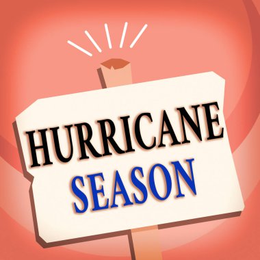 Kasırga Sezonu 'nu yazan el yazısı. Kavram, çoğu tropikal kasırganın 