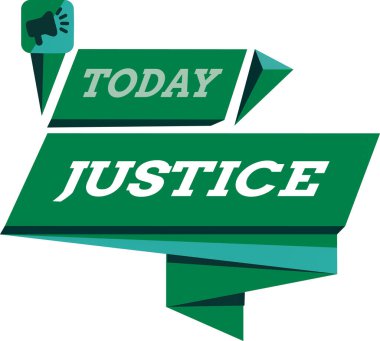 Adaleti gösteren kavramsal el yazısı. Çelişkili iddiaların ya da atamaların iş fotoğrafı metninde tarafsız ayarlanması Dört köşeli Soyut Şekil Uygulamalı Grafiksel Megafon.