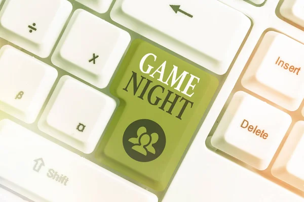 Conceptual hand writing showing Game Night. Business photo text usually its called on adult play dates like poker with friends. — Stock Photo, Image