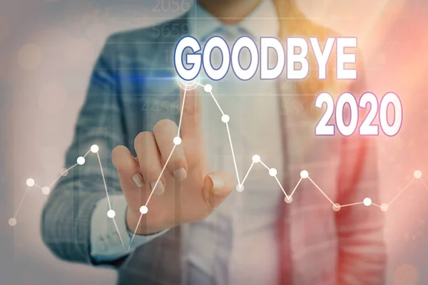 Концептуальний почерк, що показує Good Bye 2020. Ділові фото демонструють добрі побажання при розлученні або в кінці минулого року . — стокове фото