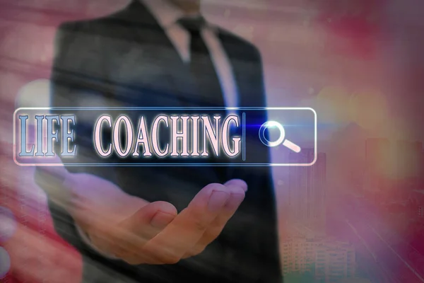 Parola scrittura testo Life Coaching. Concetto di business per un individuo impiegato per aiutare a mostrare il raggiungimento dei loro obiettivi nella carriera . — Foto Stock