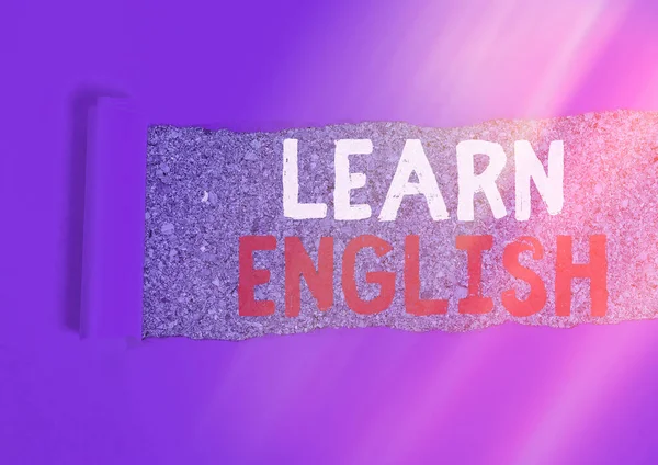 Escrever nota mostrando Aprenda Inglês. Foto de negócios mostrando ganho adquirir conhecimento em nova língua por estudo . — Fotografia de Stock