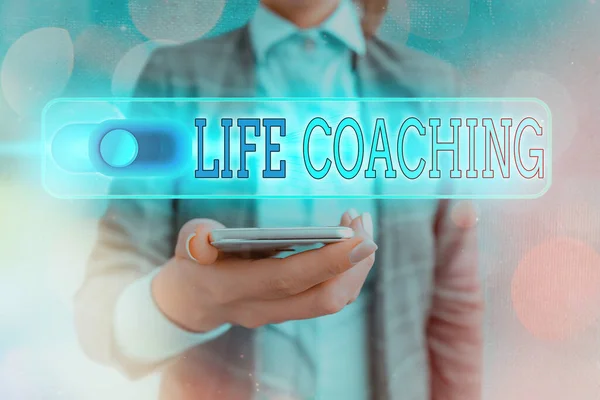 Teksten van Life Coaching. Conceptuele foto een individu werkzaam om te helpen tonen hun doelen in carrière te bereiken. — Stockfoto