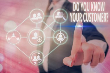 Müşteri Sorunu Biliyor musunuz gösteren kavramsal el yazısı. İş fotoğrafı vitrin hizmeti, ilgili bilgileri olan müşterileri tanımlar.