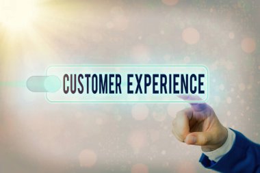 Müşteri Deneyimini gösteren kavramsal el yazısı. Kuruluş ve alıcı arasındaki etkileşimin İş fotoğrafı metin ürünü.