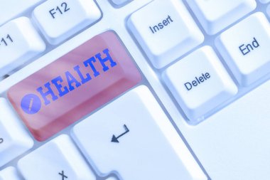 Sağlığı gösteren bir mesaj. Vücudun kavramsal fotoğraf durumu ve hastalıktan ne derece arınmış olduğu.