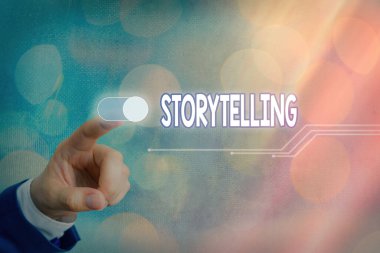 Hikaye anlatımını gösteren kavramsal el yazısı. Bunları herkese açık olarak yayınlamak için hikayeler yazma işi fotoğraflı metin etkinliği.