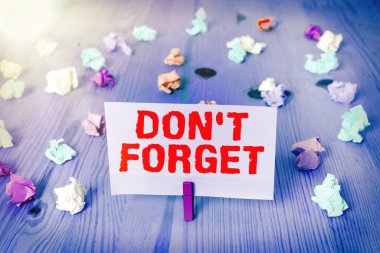 Kelime yazma metni unutma. İş kavramı, birisine önemli bir gerçeği veya detayı hatırlatmak için kullanılır..