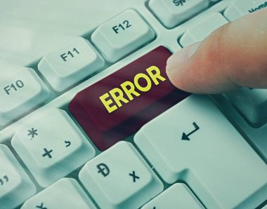 Kelime yazma metni Hatası. Davranış yargısı veya programında yanlış olma durumu veya durumu için iş kavramı.