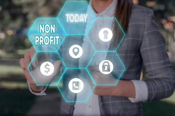 Segno di testo che mostra No Profit. Foto concettuale non fare o condotta principalmente per fare organizzazione di profitto . — Foto Stock