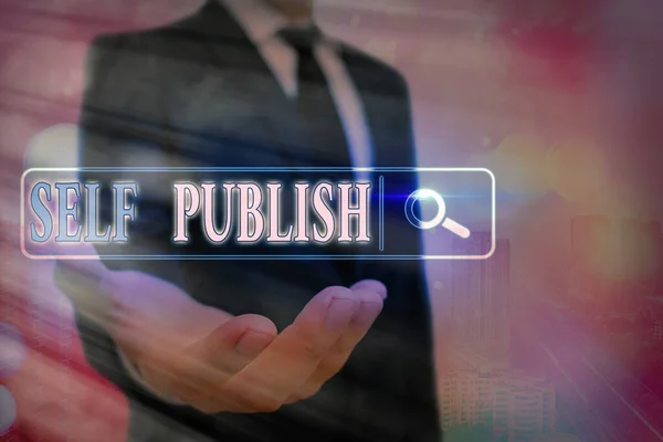 Woord tekst schrijven zelf publiceren. Business concept voor Writer Publiceer stuk van degenen werken zelfstandig op eigen kosten. — Stockfoto