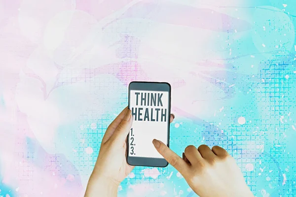 Text sign showing Think Health. Conceptual photo state of complete physical mental and social well being.