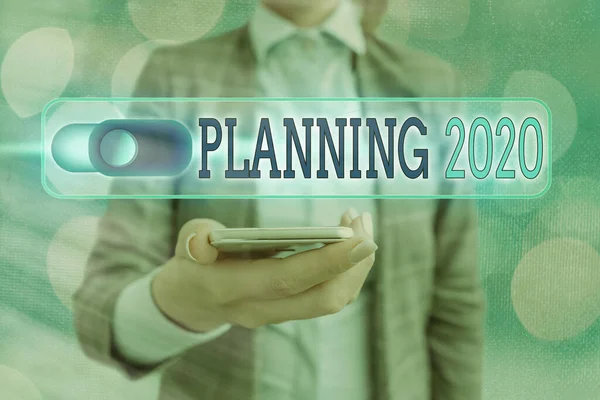Planlama 2020'yi gösteren metin işareti. Gelecek yıl bir şey için plan yapma Kavramsal fotoğraf süreci. — Stok fotoğraf