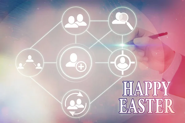 Text sign showing Happy Easter. Conceptual photo Christian feast commemorating the resurrection of Jesus.