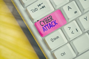 Sözcük yazma siber saldırısı. Hackerların Bilgisayar Sistemine Zarar Verme Girişimi İş Konsepti.