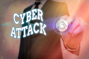 El yazısı metin Cyber Attack. Kavram bir bilgisayar sistemi yok zarar hackerlar tarafından bir girişim anlamına gelir.