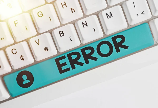 Text sign showing Error. Conceptual photo state or condition of being wrong in conduct judgement or program. — Stock Photo, Image