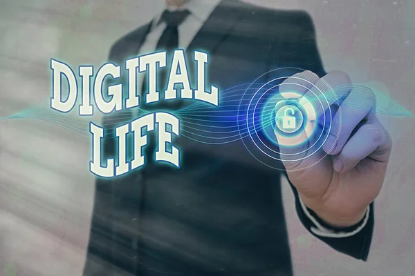 Handschrift tekst Digital Life. Concept betekent leven in een wereld die onderling verbonden is via Internet Multimedia. — Stockfoto