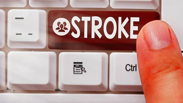 Textskylt som visar Stroke. Konceptfoto Patienter förlorar medvetandet på grund av dåligt blodflöde medicinsk. — Stockfoto