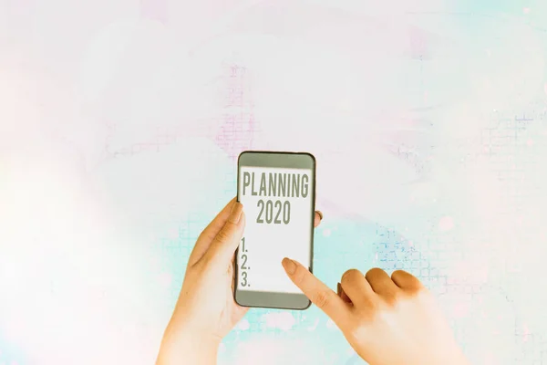 Segno di testo che mostra Pianificazione 2020. Processo fotografico concettuale di fare piani per qualcosa il prossimo anno . — Foto Stock