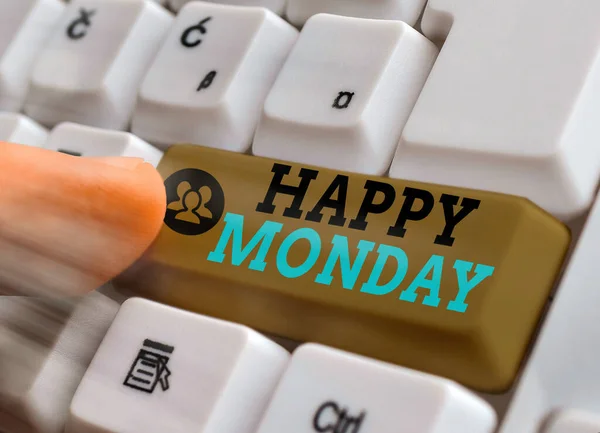 Writing note showing Happy Monday. Business photo showcasing telling that an individual order to wish him great new week.