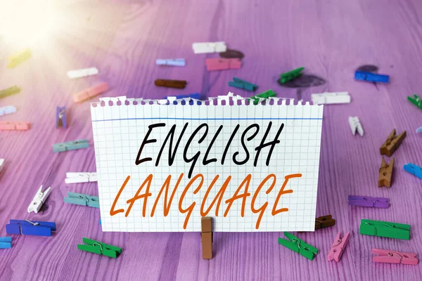 Scrittura di testi a mano Lingua inglese. Concetto che significa terza lingua madre parlata nel mondo dopo cinese e spagnolo . — Foto Stock