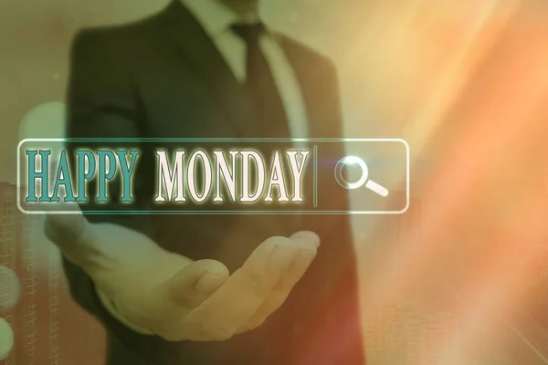 Word writing text Happy Monday. Business concept for telling that an individual order to wish him great new week.