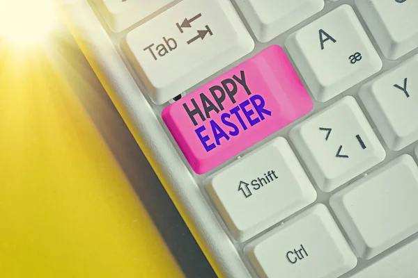 Word writing text Happy Easter. Business concept for Christian feast commemorating the resurrection of Jesus.