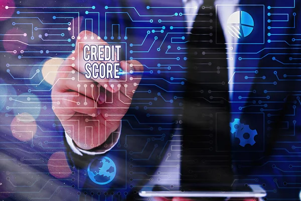 Word Writing Text Credit Score. Geschäftskonzept zur Darstellung der Kreditwürdigkeit eines einzelnen Kreditgebers. — Stockfoto