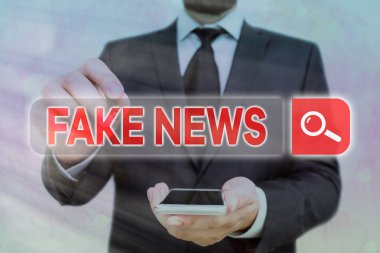 El yazısı sahte haber mesajı. Kavram, sahte bilgi anlamına gelir. Otantik haber kisvesi altında yayınlayın..