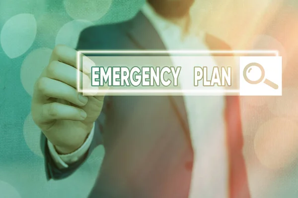 Scrivere testi Word Piano di Emergenza. Business concept per le procedure di gestione di situazioni improvvise o impreviste . — Foto Stock