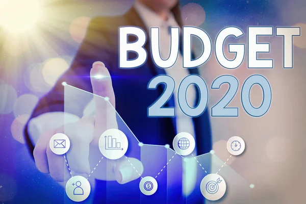 Концептуальний почерк, що показує бюджет 2020 року. Оцінка ділового фотографічного тексту доходів і витрат на наступний або поточний рік . — стокове фото
