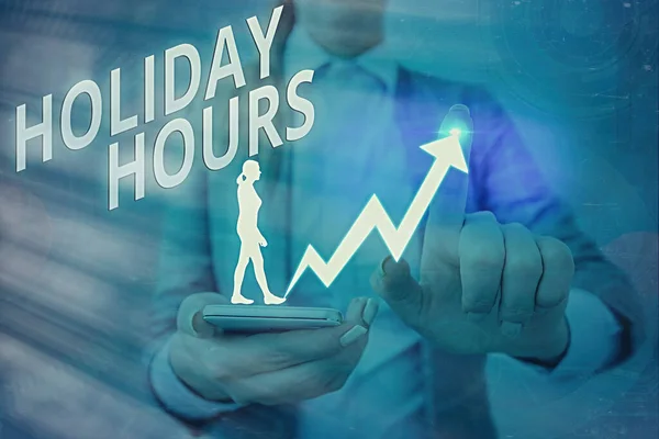 Texto de caligrafia Horas de férias. Conceito que significa empregado recebe duas vezes o seu salário normal para todas as horas . — Fotografia de Stock