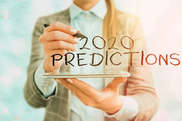 Segno di testo che mostra le previsioni 2020. Dichiarazione fotografica concettuale su ciò che pensi accadrà nel 2020 . — Foto Stock
