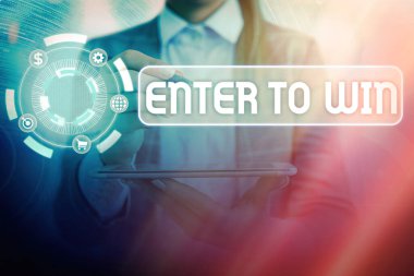 El yazısı metin yazma Kazanmak için girin. Kavram anlamı ödül şansı kazanma ödülü için bir değer alışverişi.