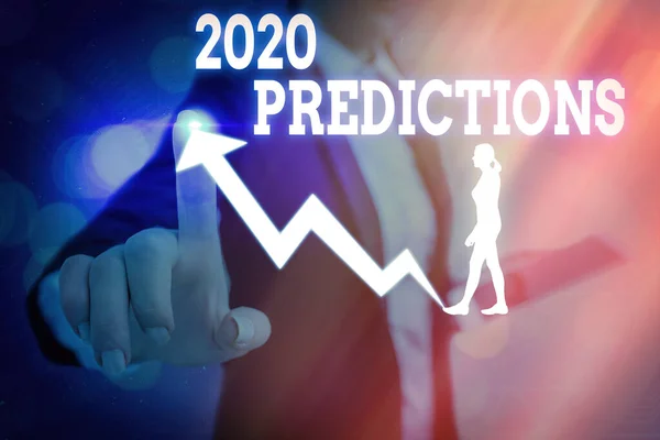 Tekst pisma "Przewidywania 2020". Koncepcja oznaczająca wypowiedź na temat tego, co twoim zdaniem stanie się w 2020 r.. — Zdjęcie stockowe