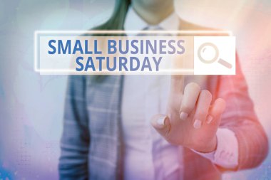 Small Business Cumartesi gösteren metin işareti. Kavramsal fotoğraf Amerikan alışveriş tatil Cumartesi günü düzenlenen.