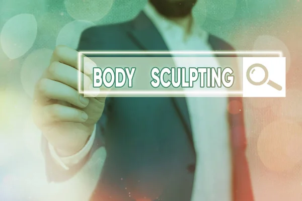 Texte d'écriture de mots Body Sculpting. Concept d'entreprise pour l'activité de l 'augmentation du corps s est visible tonus musculaire . — Photo