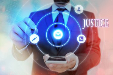 Kelime yazma metin Adalet. Çelişen iddiaların veya atamaların tarafsız bir şekilde ayarlanması için iş kavramı.