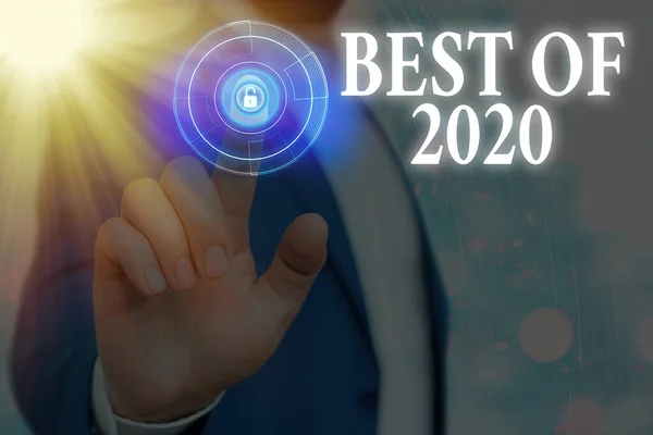 Textzeichen mit Best Of 2020. Konzeptfoto Großartige und wunderbare Dinge und Ereignisse passierten auf 2020. — Stockfoto