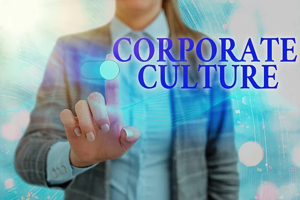 Word írás szöveg vállalati kultúra. Üzleti koncepció átható értékek és attitűdök jellemző a társaság. — Stock Fotó