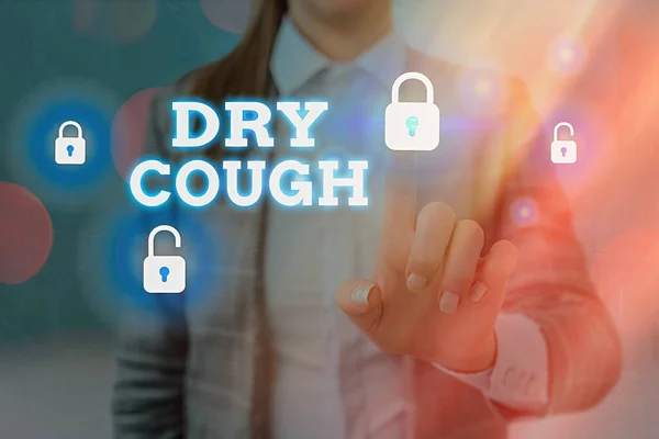 Tulisan tangan menulis Dry Cough. Konsep yang berarti batuk yang tidak disertai dengan produksi lendir atau lendir. — Stok Foto