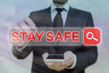 El yazısı. Güvenli Kal. Anlamı tehlike, zarar ya da madde saklama tehdidinden korunmak.