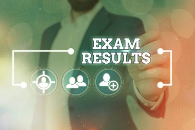 Kelime yazma sınavı sonuçları. Bilgi ve beceriyi gösteren resmi bir testin sonucu için iş konsepti.