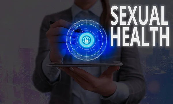 Szövegírás Szexuális egészség. Üzleti koncepció a szexuális kapcsolatok pozitív és tiszteletteljes megközelítéséhez. — Stock Fotó