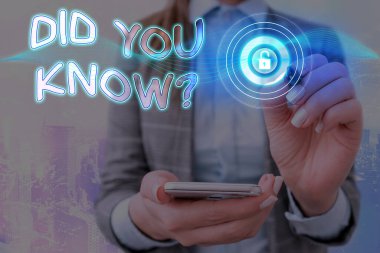 El yazısı metin You Know Soru mu. Birisine gerçeği veya olayı bilip bilmediğini sorduğunuzda kavram anlamı.